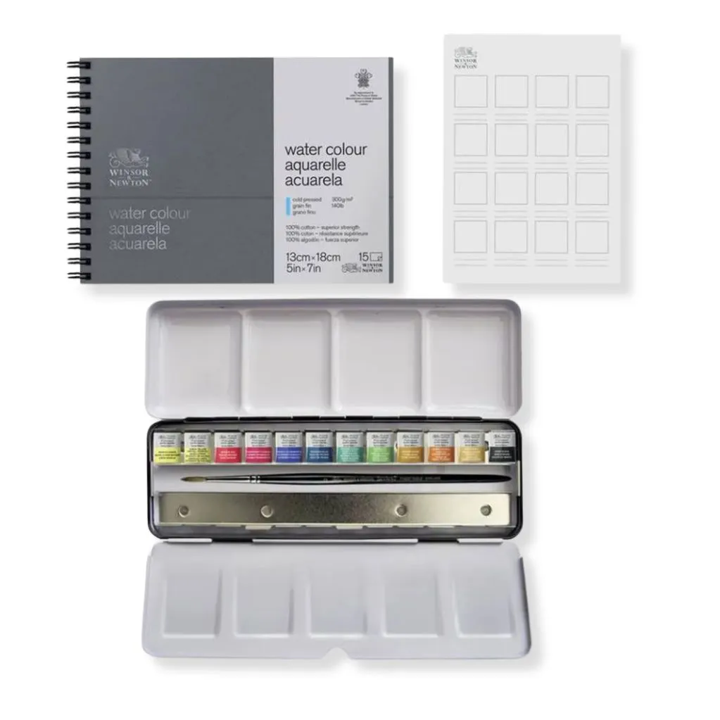 Kit gift set collection com aquarela em pastilha Winsor & Newton