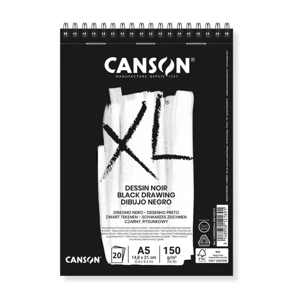 Bloco XL Dessin Noir 150g/m² com 20 Folhas Canson