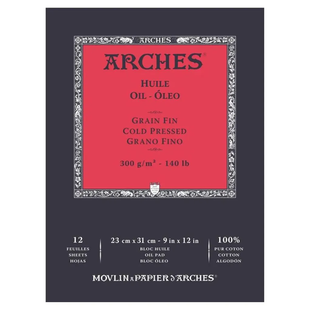 Bloco Óleo Grain Fin com 12 folhas Arches