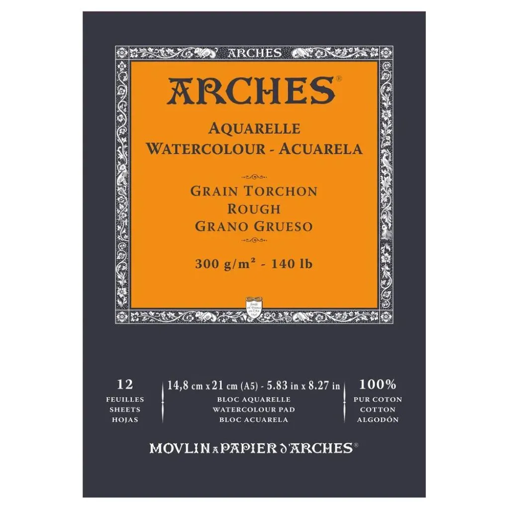Bloco Aquarela Torchon com 12 folhas Arches