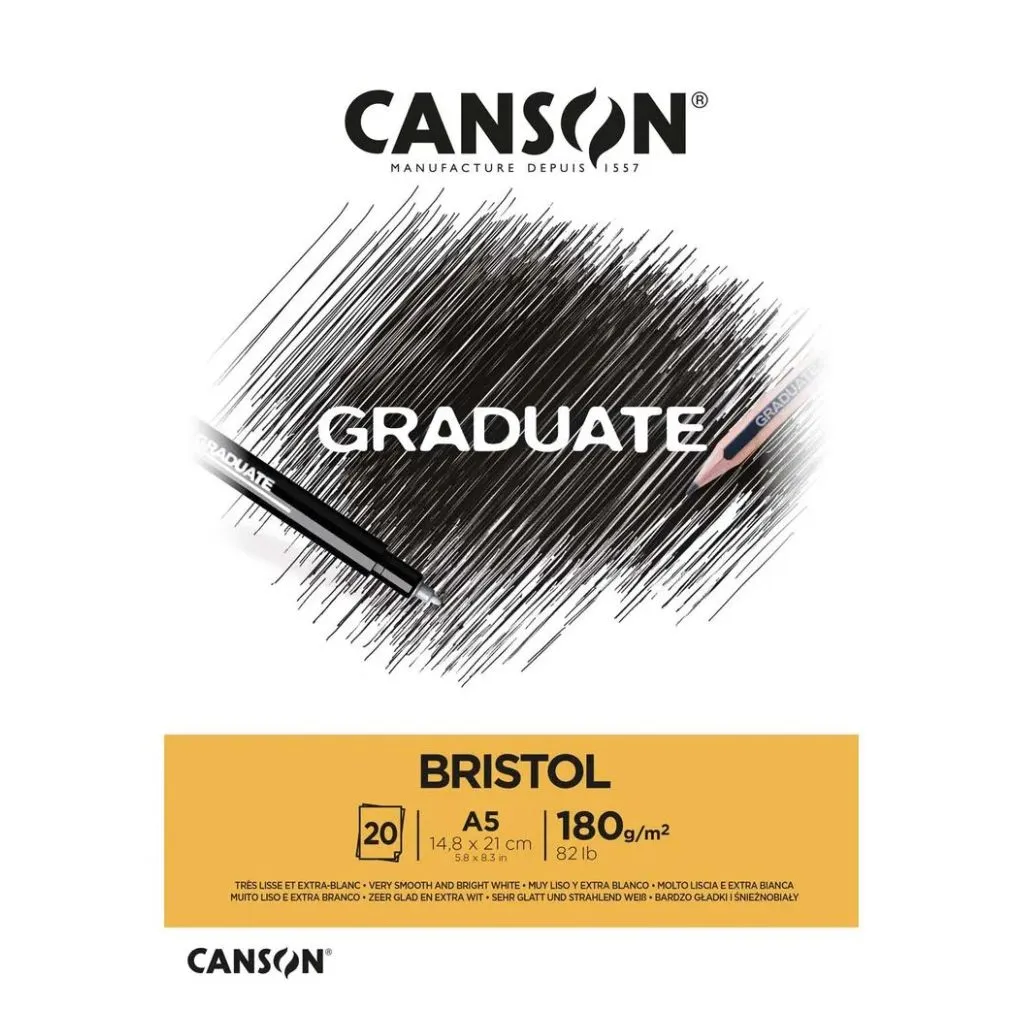 Bloco Graduate Bristol A5 com 20 folhas Canson